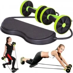 Merkloos Ab Wheel - Ab Roller - Ab Trainer - Buikspiertrainer - Buikspierwiel Met Knieondersteuning - Trainingswiel - Home Workout - Full Body Workout