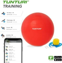 Tunturi Fitness Bal - Yoga Bal Inclusief Pomp - Pilates Bal - Zwangerschaps Bal - 75 Cm - Kleur: Rood - Incl. Gratis Fitness App -Merkloos Winkel 1190x1200 27