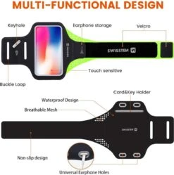 Swissten Hardloop Telefoonhouder - Waterdichte Hardloopband - Geschikt Voor O.a. IPhone 7/7 Plus/8/8 Plus/X/XS/SE/11 Pro/12 Mini/13 Mini En Diverse Samsung Smartphones - T/m 6 Inch - Groen -Merkloos Winkel 1190x1200 38