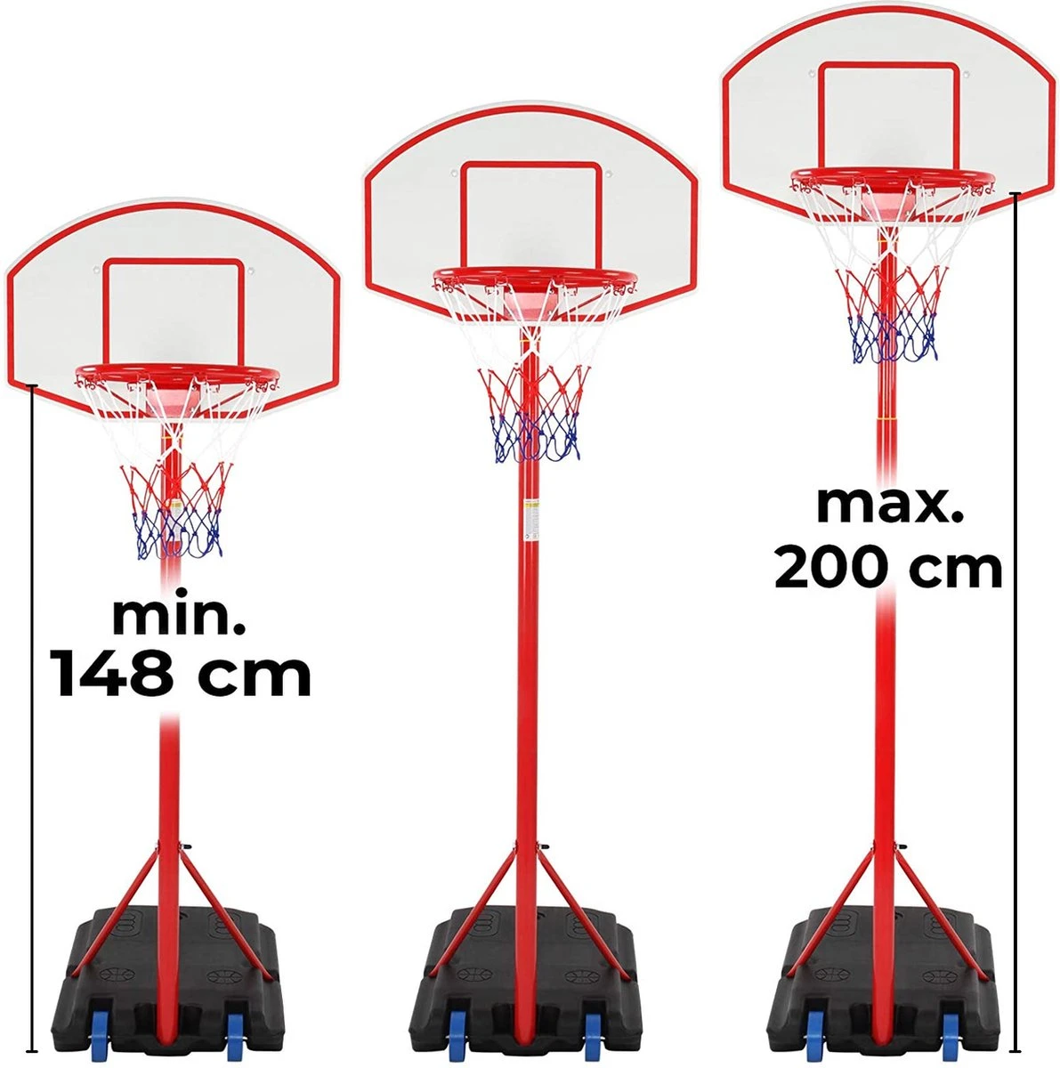 Infantastic® Basketbalpaal - Complete Set - Basketbalring - Basketbalring Met Standaard - Basket - Met Wielen - Voor Binnen En Buiten - In Hoogte Verstelbaar - Inclusief Basketbal, Pomp, 7 Infantastic® Basketbalpaal - Complete Set - Basketbalring - Basketbalring Met Standaard - Basket - Met Wielen - Voor Binnen En Buiten - In Hoogte Verstelbaar - Inclusief Basketbal, Pomp, - Afbeelding 5