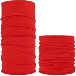 Fako Fashion® - Colsjaal - Gezichtsmasker - Bandana - Nekwarmer - Sjaal - Col - Microfiber Faceshield - Uni - Rood