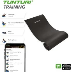 Tunturi XPE Fitnessmat - Oefenmat - 160 Cm X 60 Cm X 0,7 Cm - Zwart - Incl. Gratis Fitness App -Merkloos Winkel 1192x1200 26