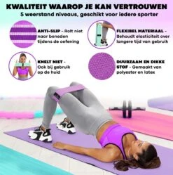 HBKS Sports Fitness Banden Set - Weerstandsbanden - Resistance Bands - Fitness Elastiek Set - Thuis Fitness Materiaal - Muscle Bands Elastic - Sporten - Workout - Hometrainer - Billen Trainen - Squat - Krachttraining - Inclusief Tas - Sport Artikelen -Merkloos Winkel 1192x1200 31