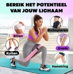 HBKS Sports Fitness Banden Set - Weerstandsbanden - Resistance Bands - Fitness Elastiek Set - Thuis Fitness Materiaal - Muscle Bands Elastic - Sporten - Workout - Hometrainer - Billen Trainen - Squat - Krachttraining - Inclusief Tas - Sport Artikelen -Merkloos Winkel 1192x1200 33