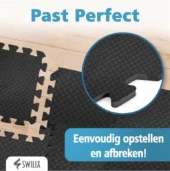 SWILIX ® Puzzelmat - 9 Stuks - 180x180 X1.2 (9 X 60x60cm) - 3,25 M2 - Zachte Vloermat - Zwart -Merkloos Winkel 1195x1200 19