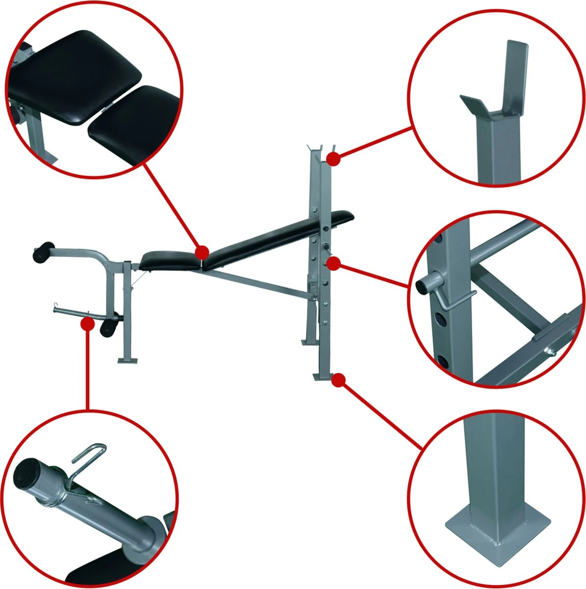 Fitnessbank - Bankdrukbank - Krachttraining - Fitness Bank - Bench Press - Leg Curl 6 Fitnessbank - Bankdrukbank - Krachttraining - Fitness Bank - Bench Press - Leg Curl - Afbeelding 4