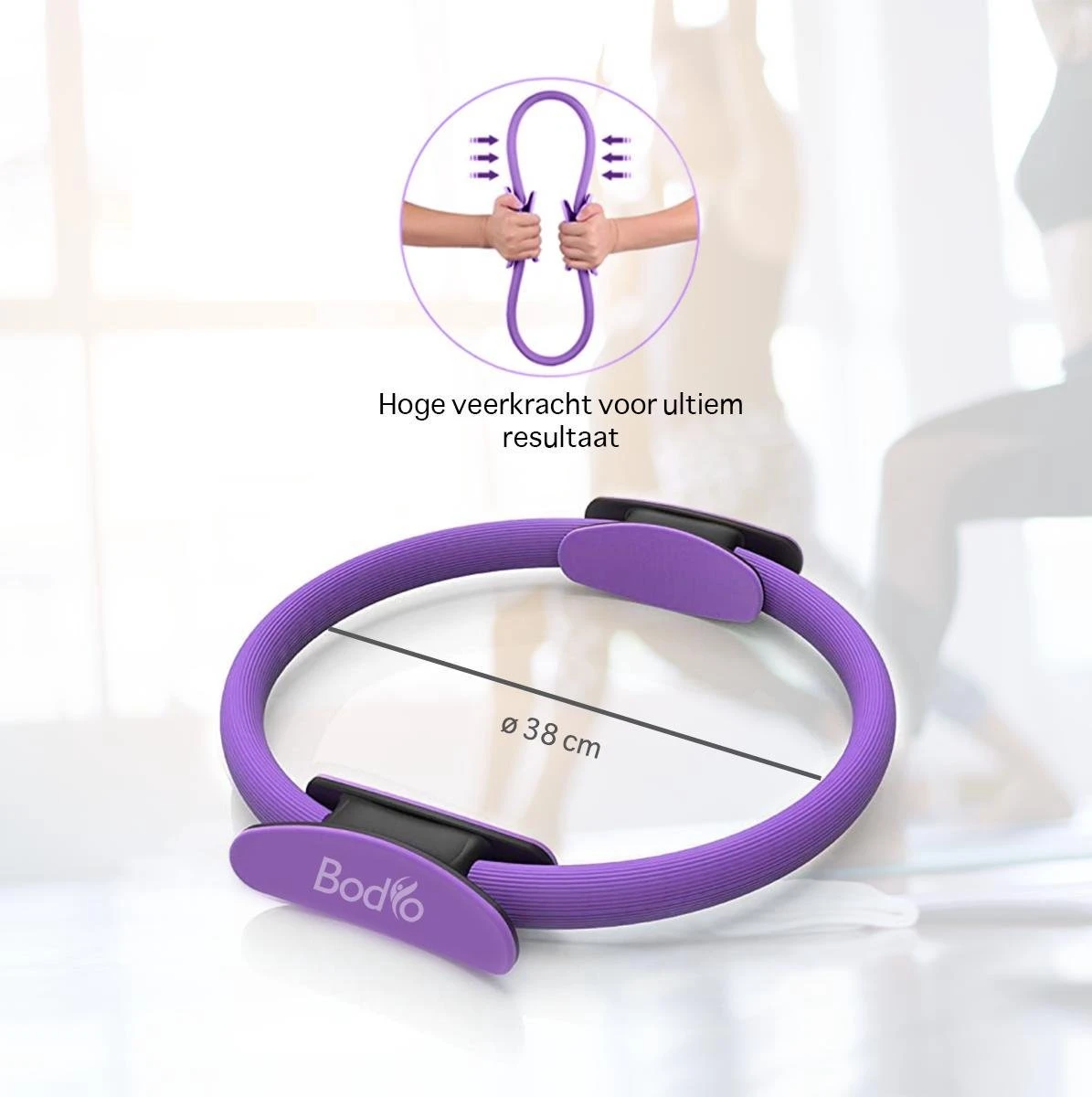 Bodio Pilates Ring – Yoga Ring – Fitness Ring – Pilates Ringen – Paars – Ø 38 Cm – Inclusief Instructies – Pilates – Yoga – Fitness – Full Body Workout 7 Bodio Pilates Ring – Yoga Ring – Fitness Ring – Pilates Ringen – Paars – Ø 38 Cm – Inclusief Instructies – Pilates – Yoga – Fitness – Full Body Workout - Afbeelding 5