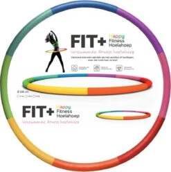 Fit+ Happy™ Fitness Hoelahoep 1.2 Kg - Hoelahoep Volwassenen - Hoelahoep Met Gewicht - Hula Hoop - Hula Hoop Fitness