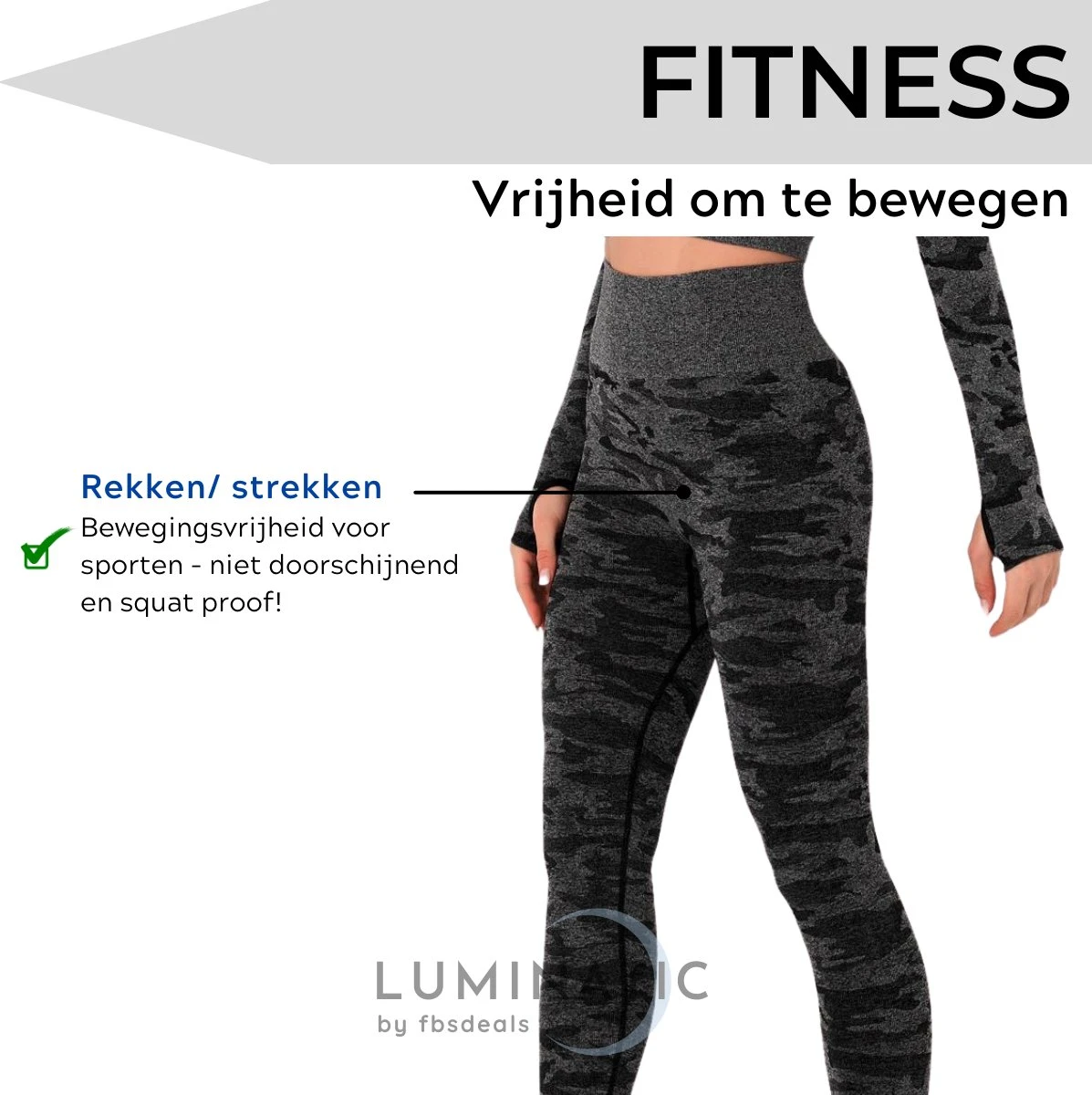 Camouflage Legging - Sportlegging Dames - Yoga Legging - Fitness Legging - Legging Dames - Sport Legging - Shapewear Dames - Camouflage Broek - Camo | Luminatic® | Zwart | M 6 Camouflage Legging - Sportlegging Dames - Yoga Legging - Fitness Legging - Legging Dames - Sport Legging - Shapewear Dames - Camouflage Broek - Camo | Luminatic® | Zwart | M - Afbeelding 4