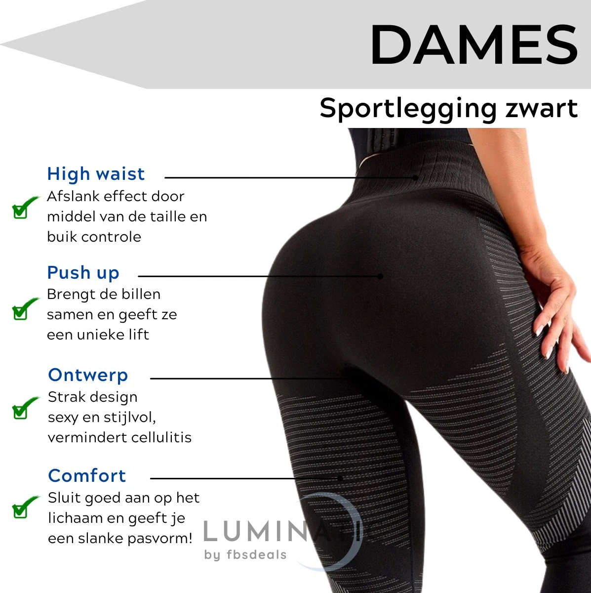 Sportlegging Dames - Fitness Legging - Yoga Legging - High Waist Sport Legging - Anti Cellulite - Shapewear Dames - Push Up - Butt Lifter - Sportkleding Dames - Booty | Luminatic® | Zwart | M 11 Sportlegging Dames - Fitness Legging - Yoga Legging - High Waist Sport Legging - Anti Cellulite - Shapewear Dames - Push Up - Butt Lifter - Sportkleding Dames - Booty | Luminatic® | Zwart | M - Afbeelding 9