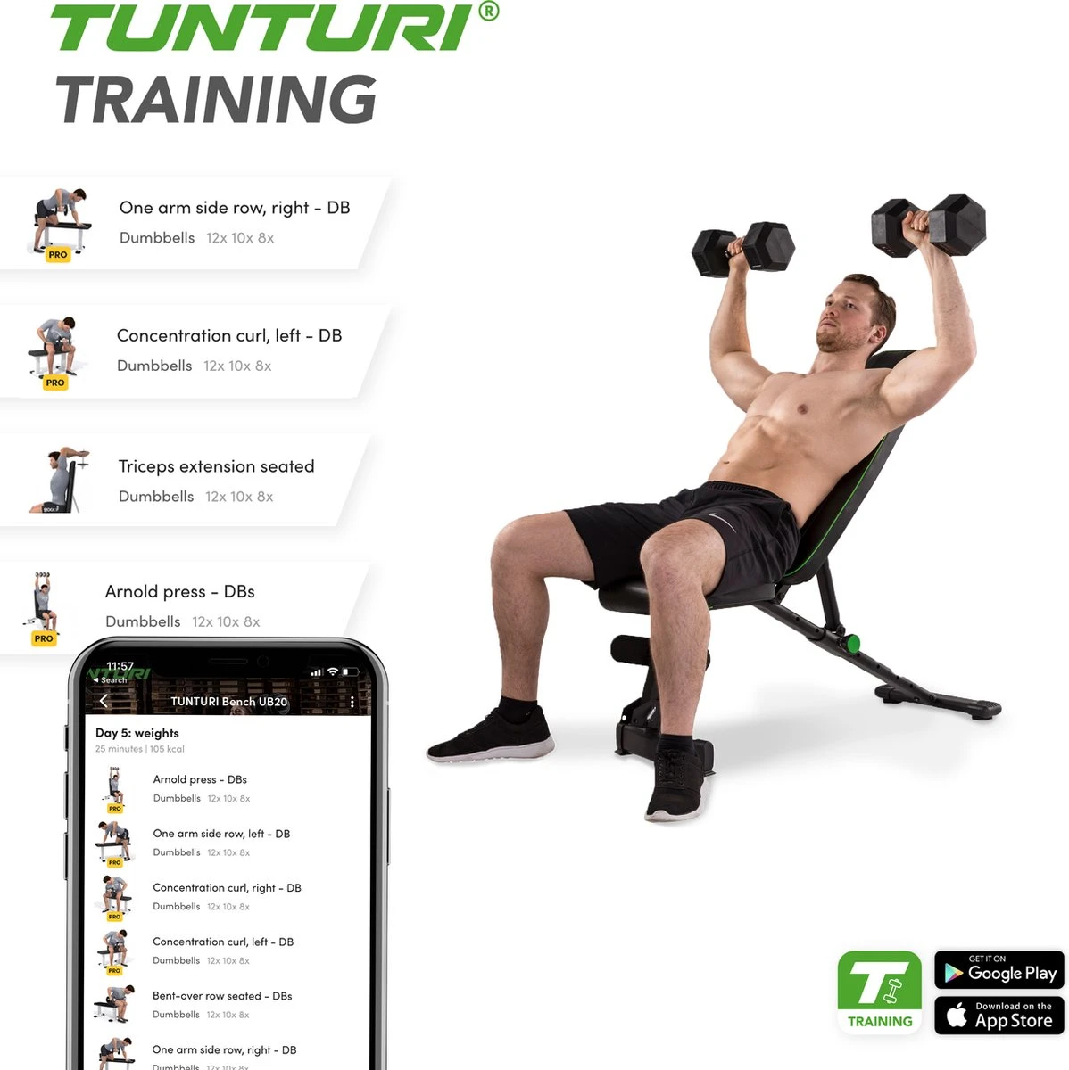 Tunturi UB20 Utility Fitnessbank - Halterbank - Trainingsbank - Buikspierbank - Verstelbaar - Incl. Gratis Tunturi Training App 4 Tunturi UB20 Utility Fitnessbank - Halterbank - Trainingsbank - Buikspierbank - Verstelbaar - Incl. Gratis Tunturi Training App - Afbeelding 2