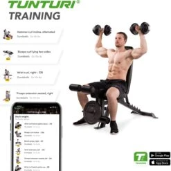 Tunturi UB60 Halterbank Verstelbaar - Fitnessbank Belastbaar Tot 200kg - Trainingsbank, Buikspierbank & Leg Extension In één -Merkloos Winkel 1198x1200 52