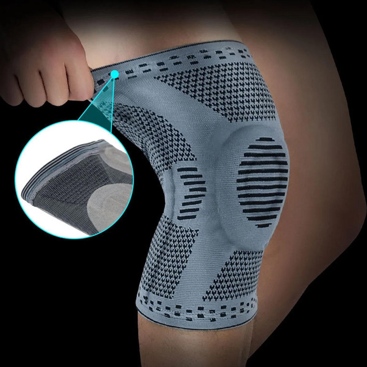 Chibaa - Knie Band - Zwart - Maat: Medium - Unisex - Knie Versterking - Orthopedische Kniebrace Voor Kruisband - Knieband Voor Meniscus - Kniebeschermer - Patella - Compressie Kniebandage Blessure - Sporten - Bescherming 4 Chibaa - Knie Band - Zwart - Maat: Medium - Unisex - Knie Versterking - Orthopedische Kniebrace Voor Kruisband - Knieband Voor Meniscus - Kniebeschermer - Patella - Compressie Kniebandage Blessure - Sporten - Bescherming - Afbeelding 2