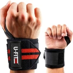 U Fit One 2 Stuks Wrist Wraps - Polsbrace - Polsbandage - Krachtraining - Polsbescherming - Fitness & Crossfit - Rood -Merkloos Winkel 1199x1200 51