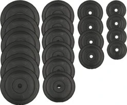 Halterbank Inc. 105 Kg GEWICHTEN - Sportbank - Fitnessbank + Halterschijven + 2 Halterstangen + 4 Dumbbell Stangen - Multifunctioneel - Volledig Instelbaar – Opklapbaar -Merkloos Winkel 1200x1000 4