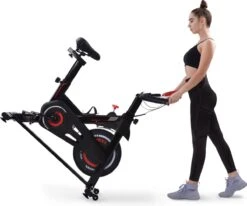 Indoor Cycling Fiets Met Magnetische Weerstand - Stationaire Cardiogym Hometrainer - 6 Kg Vliegwiel En Verstelbaar Comfortabel Zitje - Zwart En Rood -Merkloos Winkel 1200x1003 3