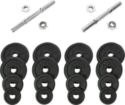 RS Sports Dumbellset - Halterset Met Gewichten - Totaal 30 Kg - 2 Stangen - Zwart -Merkloos Winkel 1200x1007 3