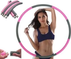 Merkloos Fitness Hoela Hoop | Sport Hoepel - Hula Hoop - Yoga Ring| Perfect Om Af Te Vallen, Je Heupen Shapen En Anti Cellulite! | Aanpasbaar Gewicht | 8 Delen Click-design | Voor Volwassenen En Kinderen|