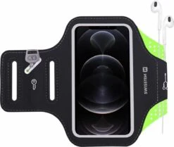 Swissten Hardloop Telefoonhouder - Waterdichte Hardloopband - Geschikt Voor O.a. IPhone XR/XS Max/11/11 Pro Max/12/12 Pro/12 Pro Max/13/13 Pro/13 Pro Max/14/14 Pro/14 Pro Max/14 Plus En Diverse Samsung Smartphones - T/m 7 Inch - Groen