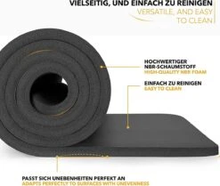 Tresko - Yogamat Zwart 1,5 Cm Dik - Fitness Mat - Sportmat - Pilates - Aerobics - Yoga Mat Met Draagriem -Merkloos Winkel 1200x1017 4