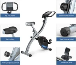 FOXSPORT Hometrainers - X-Bike Hometrainer Met Rugleuning - Fitness Fiets Opvouwbaar - 8 Weerstandsniveaus - Tablethouder - Ergometer - Polssensor - Trainingscomputer - Inklapbaar - Fitness Bike - Max. 136 Kg -Merkloos Winkel 1200x1018 3