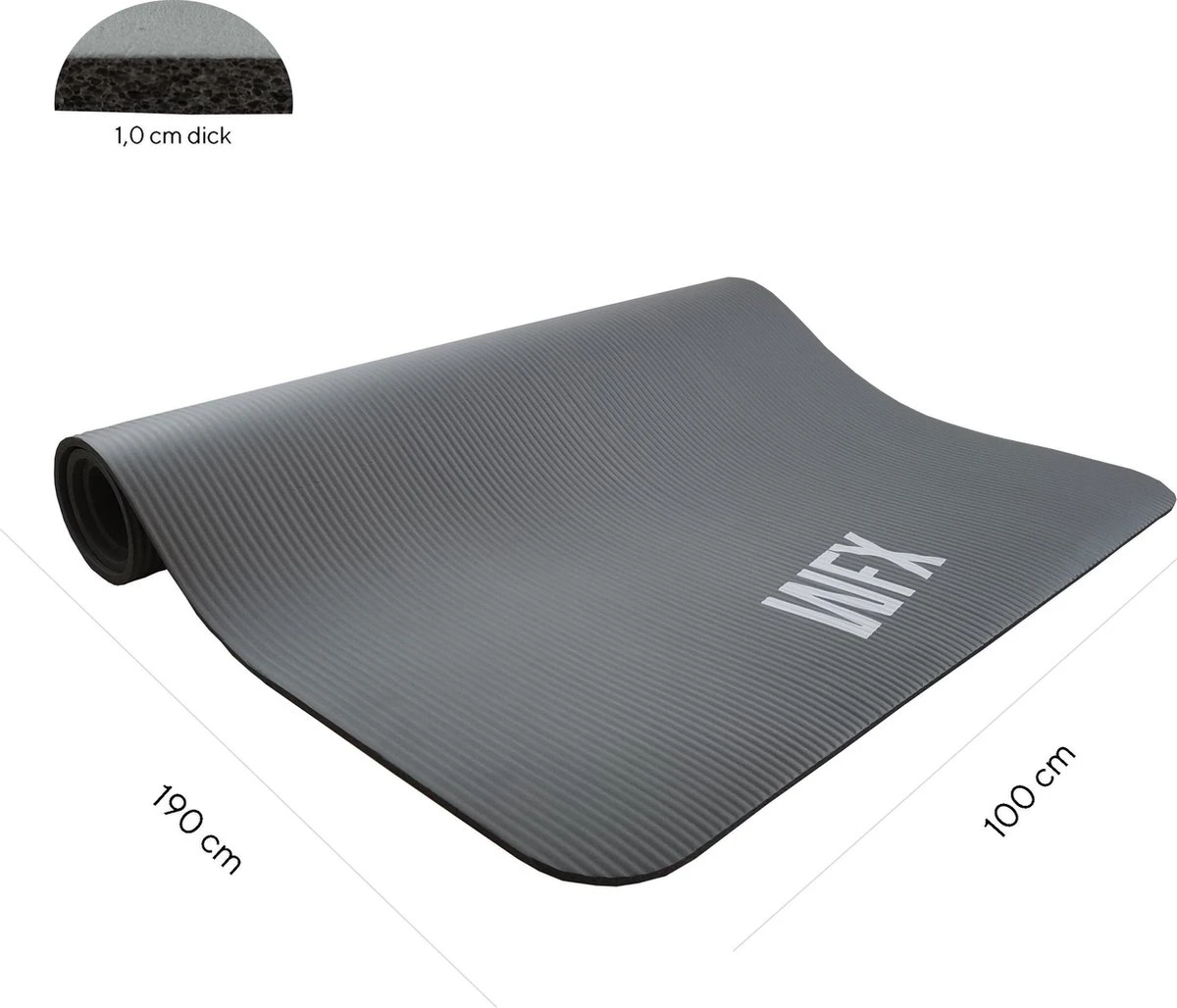 #DoYourFitness - XXL Fitness Mat - »Ashanti« - 190x100x1.0cm - Grijs 4 #DoYourFitness - XXL Fitness Mat - »Ashanti« - 190x100x1.0cm - Grijs - Afbeelding 2
