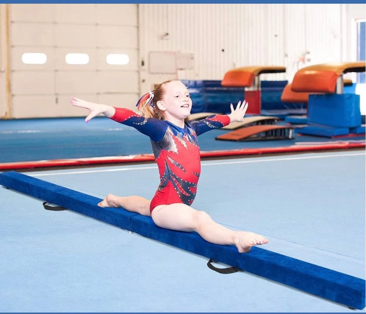 Opvouwbare Turnbalk - 2,2 M - Blauw - Evenwichtsbalk 5 Opvouwbare Turnbalk - 2,2 M - Blauw - Evenwichtsbalk - Afbeelding 3