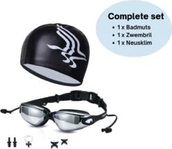 Cynergie - Zwem Accessoires - 6 Delig - Badmuts - Zwembril - Neusklem Zwemmen - Neusknijper - Duikbril - Met Opbergdoosje - Zwembrillen Volwassenen En Kinderen -Merkloos Winkel 1200x1035