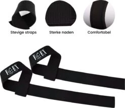 Flex Healthy Lifting Straps-Powerlifting- Fitness- Wrist Wraps- Straps- Lifting. Belt- Sporten- Blaren/Eelt Tegengaan- Grip- Kracht Training Accessories- Gym- Unisex- Bodybuilding- Verkocht Per Paar- Kleur: Zwart -Merkloos Winkel 1200x1036 12