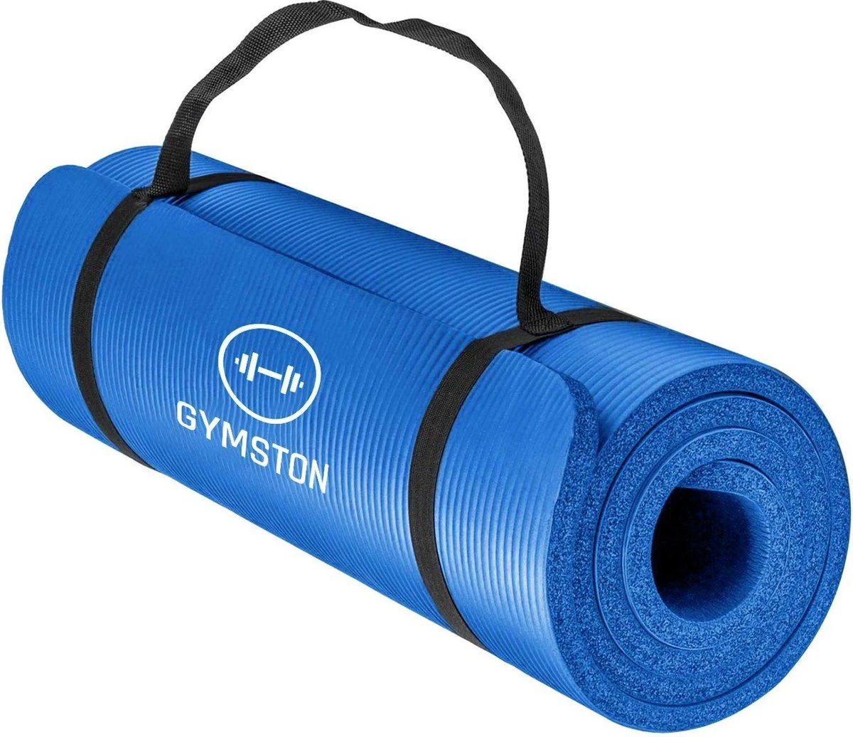 Fitnessmat Inclusief Draagtas En Extra Draagriem - 183 Cm X 61 Cm X 1.5 Cm - Blauw 3 Fitnessmat Inclusief Draagtas En Extra Draagriem - 183 Cm X 61 Cm X 1.5 Cm - Blauw