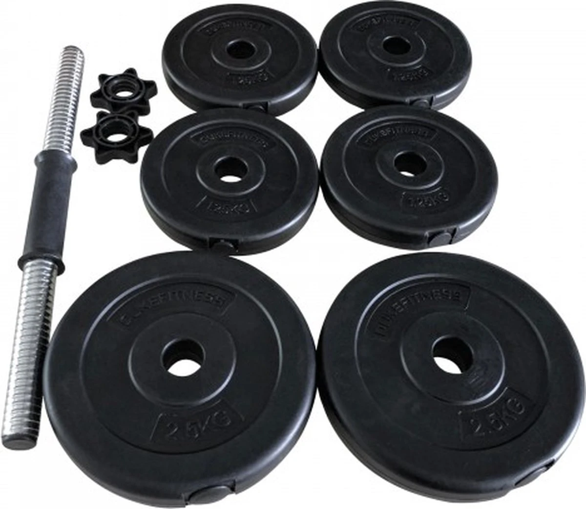 Duke Fitness Dumbbell Set 15 Kg – Dumbell - 9 Delig – Uitbreidbaar – 30mm Boring – Rubberen Handvat – Dumbell – Stersluiter 4 Duke Fitness Dumbbell Set 15 Kg – Dumbell - 9 Delig – Uitbreidbaar – 30mm Boring – Rubberen Handvat – Dumbell – Stersluiter - Afbeelding 2