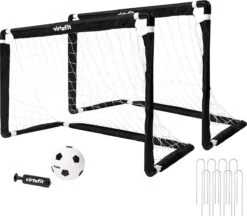 VirtuFit Mini Voetbaldoelen Set Met Bal En Pomp - Voetbalgoals - 92 X 64 Cm