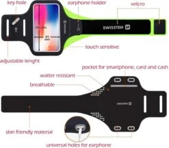 Swissten Hardloop Telefoonhouder - Waterdichte Hardloopband - Geschikt Voor O.a. IPhone XR/XS Max/11/11 Pro Max/12/12 Pro/12 Pro Max/13/13 Pro/13 Pro Max/14/14 Pro/14 Pro Max/14 Plus En Diverse Samsung Smartphones - T/m 7 Inch - Groen -Merkloos Winkel 1200x1048 5