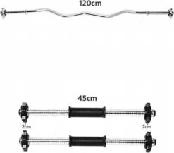 Fitness Trainer - Pull Up Toren - Dip Station – Push Up Bar - Dip Rack Halterbank Inc. 50 Kg GEWICHTEN + Sportbank Fitnessbank + Halterschijven + 3 Halterstangen - Multifunctioneel - Volledig Instelbaar - Opklapbaar -Merkloos Winkel 1200x1055 3