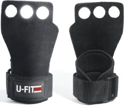 U Fit One Fitness & Crossfit Grips - Sport Handschoenen - Turnen - Gymnastics - Zwart - Maat M