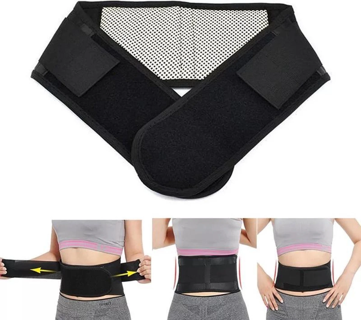 LOUZIR Magnetische Rugband - Rug Brace / Rugbandage / Ruggordel / Rugwarmer Riem / Verstelbaar. 3 LOUZIR Magnetische Rugband - Rug Brace / Rugbandage / Ruggordel / Rugwarmer Riem / Verstelbaar.