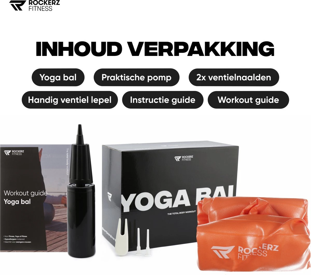 Rockerz Fitness® - Yoga Bal Inclusief Pomp - Pilates Bal - Fitness Bal - Zwangerschapsbal - Goede Houding Bij Het Thuiswerken - 75 Cm - Kleur: Oranje 13 Rockerz Fitness® - Yoga Bal Inclusief Pomp - Pilates Bal - Fitness Bal - Zwangerschapsbal - Goede Houding Bij Het Thuiswerken - 75 Cm - Kleur: Oranje - Afbeelding 11