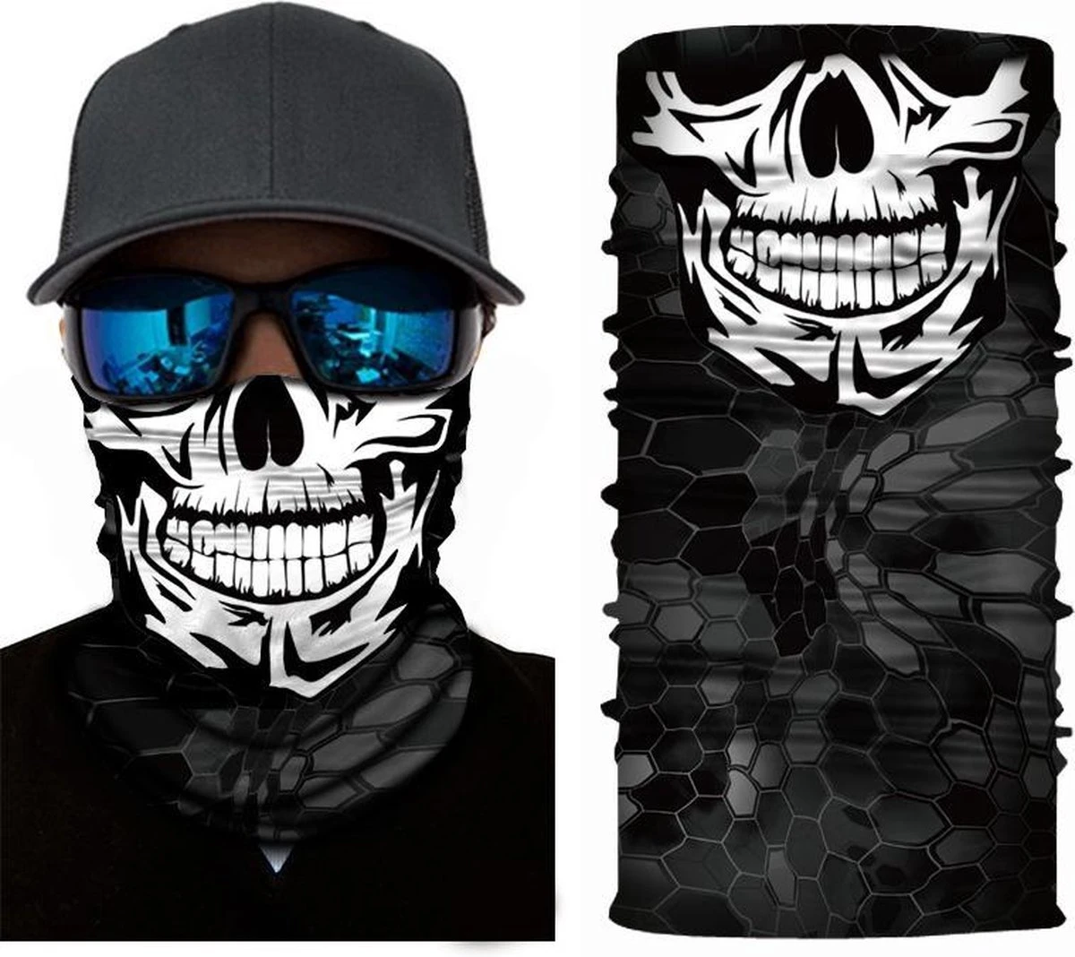 TwinQ 3 Pack Faceshield Skull | Multifunctionele Bandana Van Microfiber Doodshoofd | Nekwarmer Skull | Sjaal Schedel | 3 Stuks 7 TwinQ 3 Pack Faceshield Skull | Multifunctionele Bandana Van Microfiber Doodshoofd | Nekwarmer Skull | Sjaal Schedel | 3 Stuks - Afbeelding 5