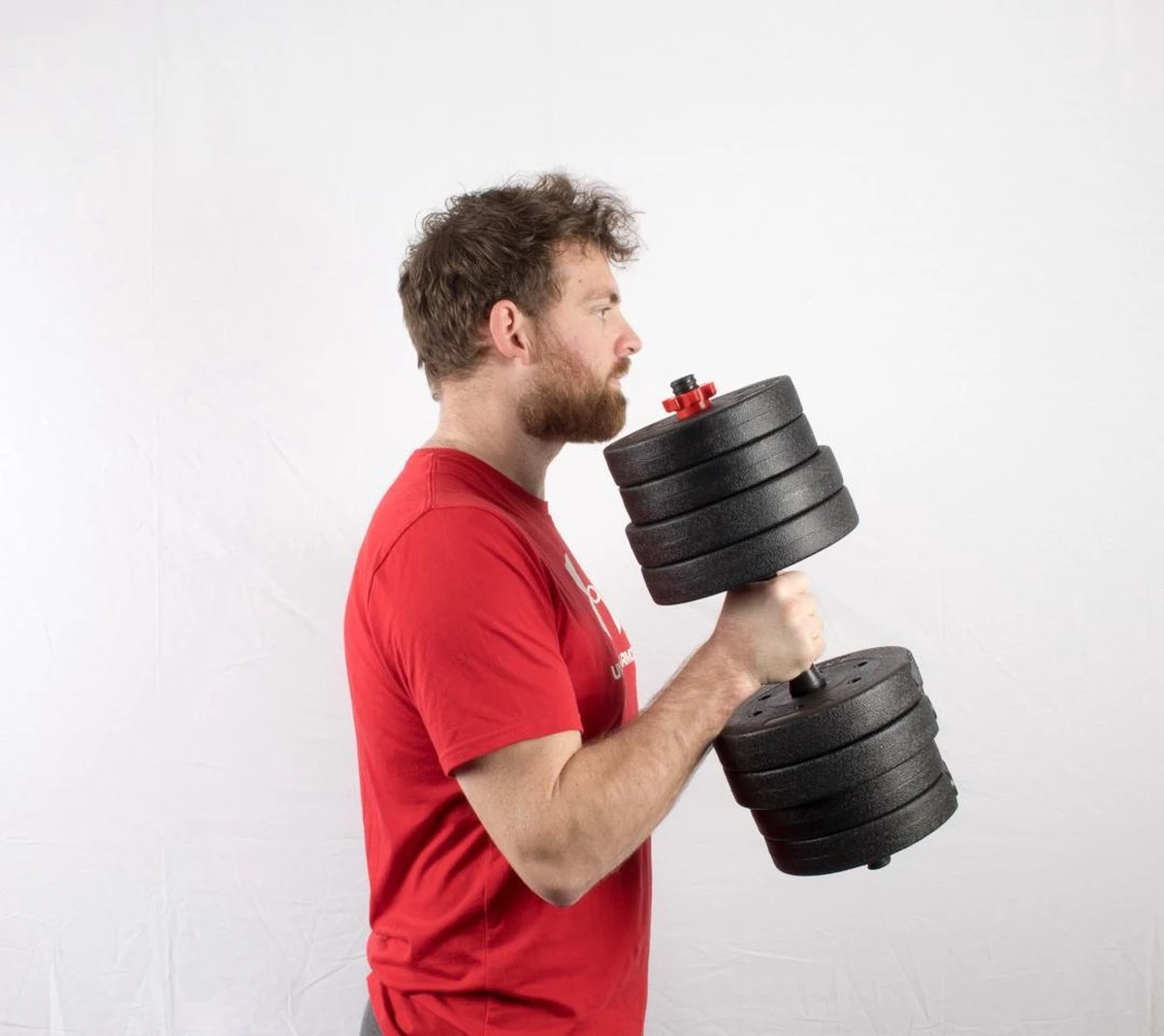 Dumbbellset 25 Kg Met Halterstang - Dumbbells Verstelbaar - Halterset - Fitness Gewichten Set - Rood/zwart 6 Dumbbellset 25 Kg Met Halterstang - Dumbbells Verstelbaar - Halterset - Fitness Gewichten Set - Rood/zwart - Afbeelding 4