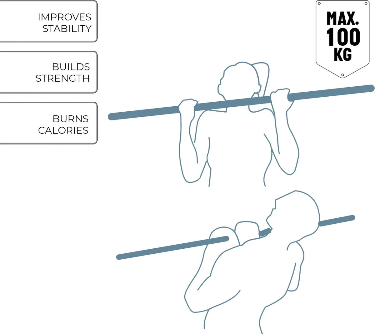 Umbro Pull Up Bar - Optrekstang Deur - Deur Chin-up Bar 4 Umbro Pull Up Bar - Optrekstang Deur - Deur Chin-up Bar - Afbeelding 2
