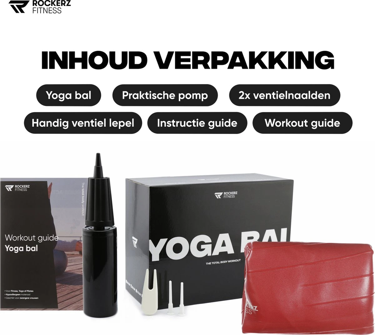 Rockerz Fitness® - Yoga Bal Inclusief Pomp - Pilates Bal - Fitness Bal - Zwangerschapsbal - Goede Houding Bij Het Thuiswerken - 65 Cm - Kleur: Rose Gold 12 Rockerz Fitness® - Yoga Bal Inclusief Pomp - Pilates Bal - Fitness Bal - Zwangerschapsbal - Goede Houding Bij Het Thuiswerken - 65 Cm - Kleur: Rose Gold - Afbeelding 10