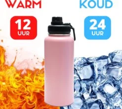 Bidon - Pastel Pink - 1 Liter - Extra Dop Met Rietje & Drinktuit - Bidon Met Rietje - Isoleerfles - BPA Vrij - Lekvrij - Bidon 1 Liter -Merkloos Winkel 1200x1075 1