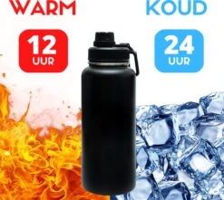 Bidon - Onyx Black - 1 Liter - Gratis Extra Dop Met Rietje & Drinktuit - Bidon Met Rietje - Isoleerfles - BPA Vrij - Lekvrij - Bidon 1 Liter -Merkloos Winkel 1200x1075 3