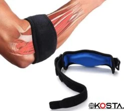 Merkloos Elleboogbrace Verstelbaar Zwart/Blauw