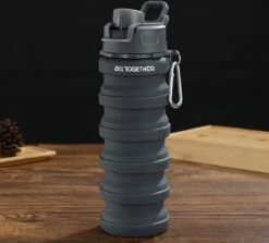 All Together Drinkfles - Opvouwbare Bidon - 500ml - Silicone - Donkergrijs -Merkloos Winkel 1200x1084