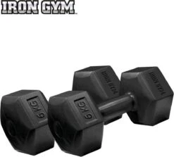 Iron Gym Dumbbell Set 2x 6 Kg Grote Robuuste Dumbbells Gietijzer - Fitness Accessoire