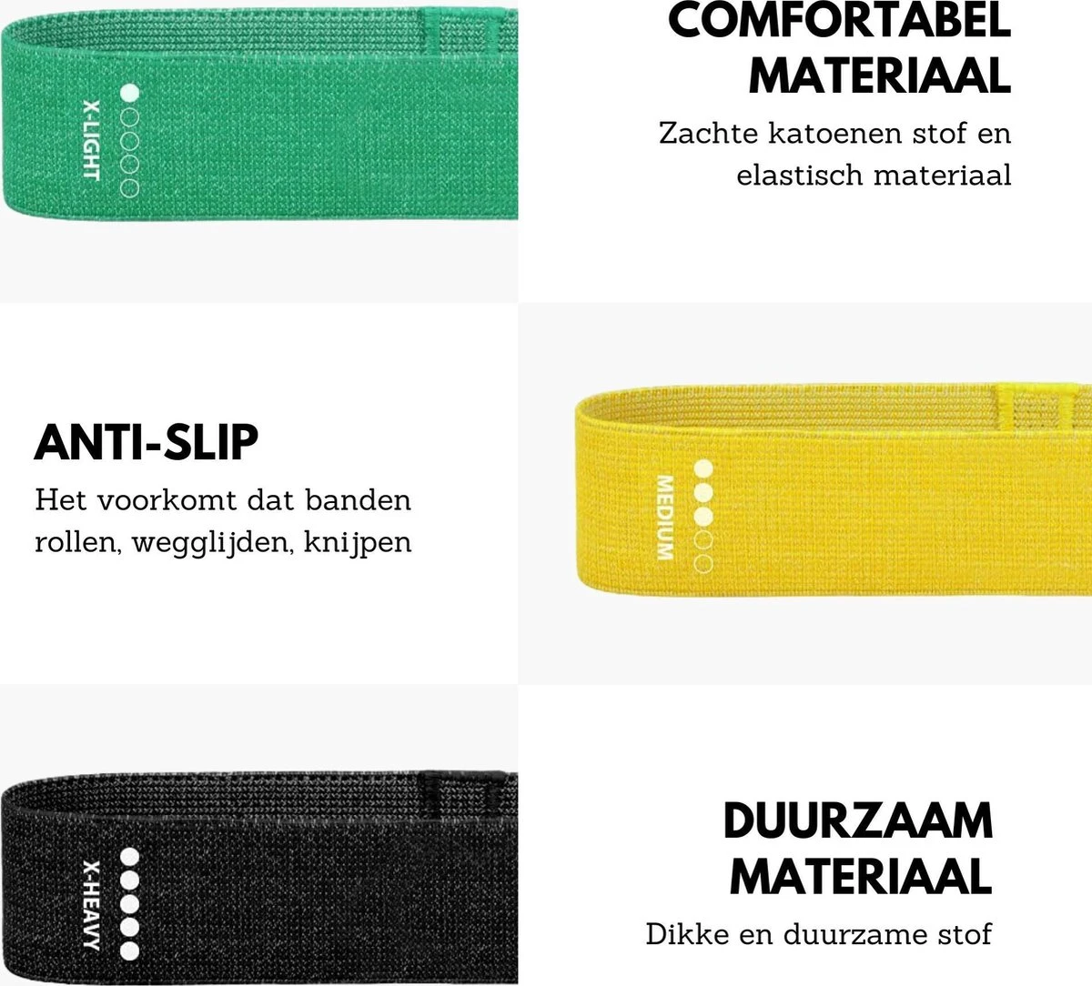 U Fit One® 5 Delige Resistance Band Set - Booty Band - Fitness Elastiek Set - Elastieken - Weerstandsband - Stretch Band - Fitness Thera Band - Fitnessband - Fysiotherapie -Yogaband - Pilatesband - Yoga - Pilates - Thuis Sporten - Home Gym - Ufitone 6 U Fit One® 5 Delige Resistance Band Set - Booty Band - Fitness Elastiek Set - Elastieken - Weerstandsband - Stretch Band - Fitness Thera Band - Fitnessband - Fysiotherapie -Yogaband - Pilatesband - Yoga - Pilates - Thuis Sporten - Home Gym - Ufitone - Afbeelding 4