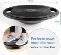 Swilix ® Balance Board - Balansbord Ø40 Cm - Balanstrainer Met 2 Handgrepen - Zwart -Merkloos Winkel 1200x1086 6