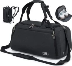 CySILI® Reistas, Sporttas, Kan Als Rugzak Gedragen Worden, Handbagage, Met Schoenenvak En Vak Voor Natte Spullen, Met Cijferslot - Voor Dames En Heren - Tas Voor Sport, Fitness, 42 Liter Inhoud, Gym - Travel Bag & Duffel Bag