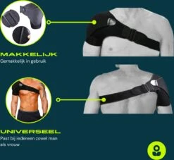 Schouderbrace - Neopreen - Compressie - Spierstimulator - Verstelbaar - Zwart -Merkloos Winkel 1200x1103 16
